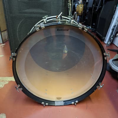 1980s Ludwig Made in USA Black Wrap Rocker 16 x 22" Bass Drum - Looks Really Good - Sounds Great! image 8