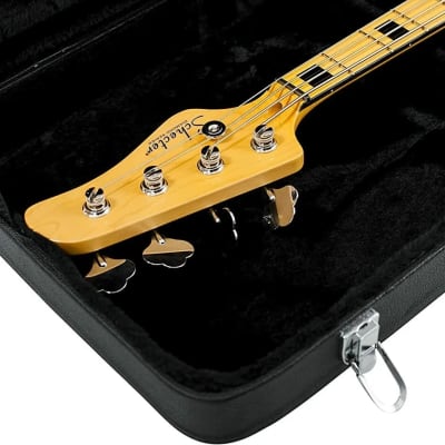 Hard Shell Wood Case for Electric Bass Guitars | Fits Fender Precision & Jazz Bass | Durable Plywood with Plush Interior image 4