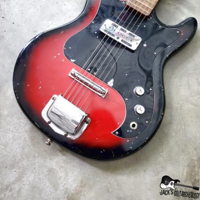 Crestline / Teisco / Matsumoku MIJ Blackfoil Electric Guitar (1960s, Redburst) image 11