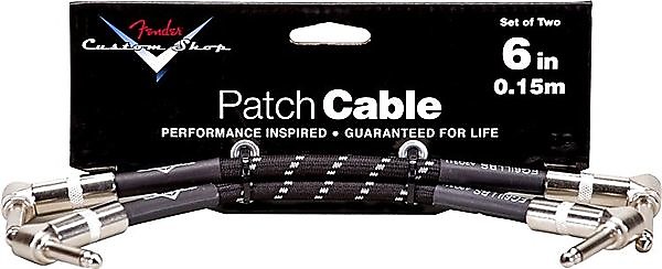 Fender Custom Shop Performance Series Cable, 6", Black, Two-Pack 2016 image 2