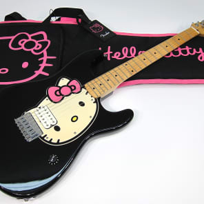 Beautiful Fender Hello Kitty Licensed Stratocaster Guitar with Black & Pink Hello Kitty Gig Bag! image 17