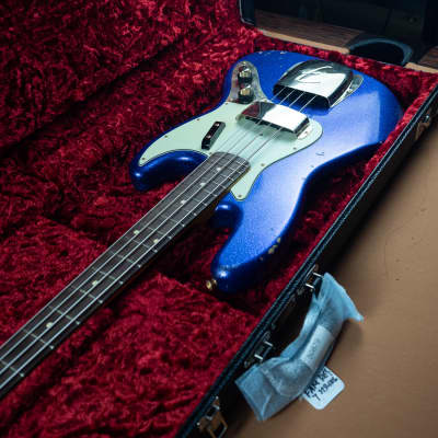 2018 Fender Custom Shop '64 Jazz Bass Stacked Knobs Purple Sparkle Aged*853-r052Bass image 8