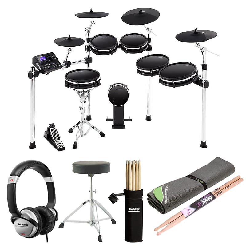 Alesis DM10 MKII Pro Kit | Ten-Piece Electronic Drum Kit with Mesh Heads + Throne + Headphone & More image 1