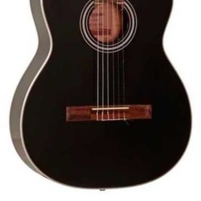 Takamine G Series GC1CE-BLK Acoustic-Electric Classical Guitar, Black Bundle image 2