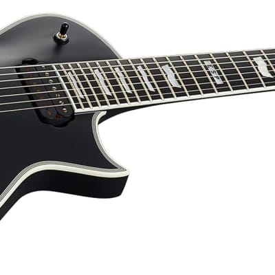 ESP E-II EC7 Evertune Electric Guitar (with Case), Black Satin image 5