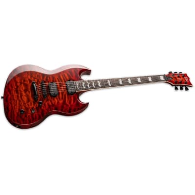 ESP LTD Viper-1000 Guitar, Quilt Maple Top, Macassar Ebony, Tiger Eye Sunburst image 2