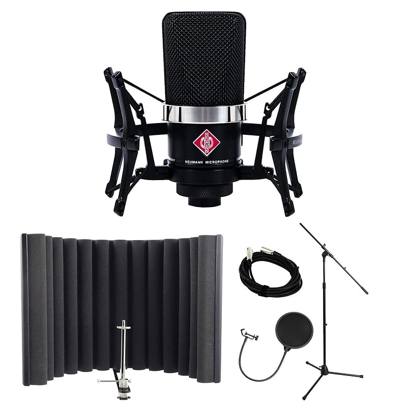Neumann TLM 102 Black Studio Set Bundle with RF-X, Pop