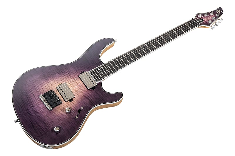 Mayones Regius 6 Custom 4A FM - Trans Natural Fade Purple Burst Out Satin