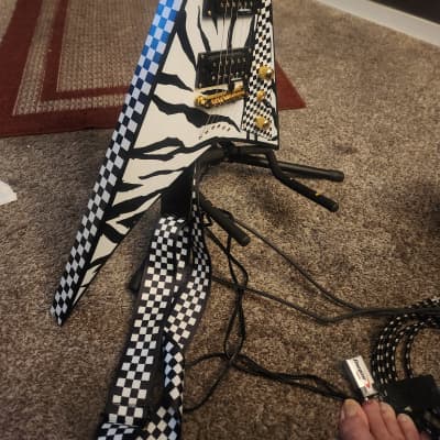 Jackson JS Series FSR JS32T Rhoads with Amaranth Fretboard 2019 - Custom White Tiger Checkerboard paint job image 2