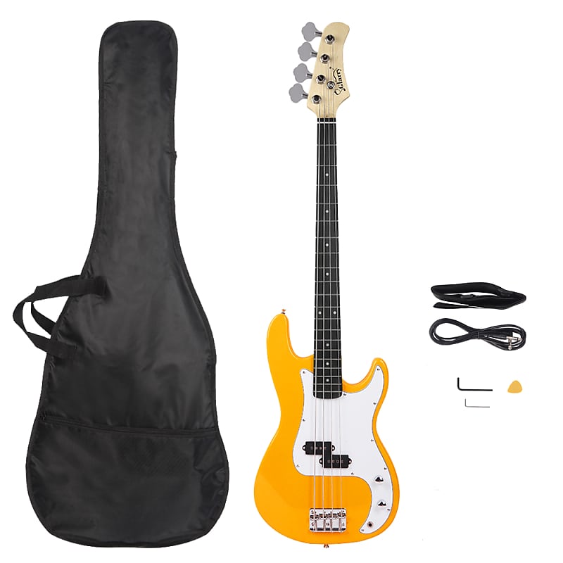 Glarry GP Electric Bass Guitar Yellow image 1