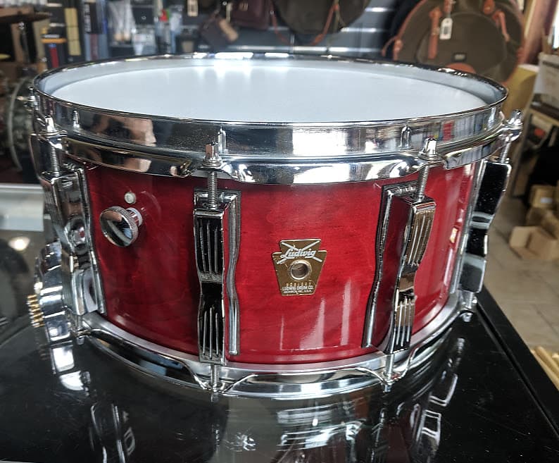 Ludwig 6.5x14" Rock/Concert Deep Cherry Lacquer Snare Drum image 1