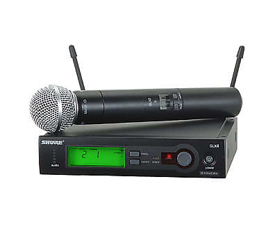 Shure SLX24/SM58 Handheld Wireless Microphone System - SLX4 Receiver + SLX2 w/SM58 "G5" 494-518 MHz image 1