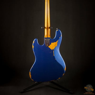 Fender Japan '75 Reissue Jazz Bass Relic, Amparo Blue Nitro image 20