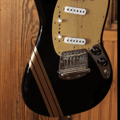 Fender Custom Shop '64 Mustang, NOS Black w/ Fire Mist Gold Racing Stripe image 7