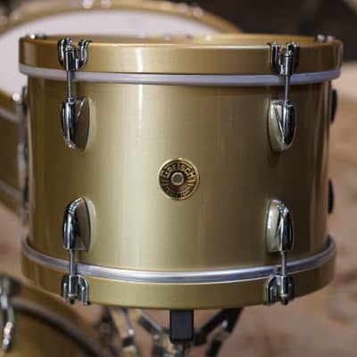 Gretsch 18/12/14/5.5x14" USA Custom Drum Set - Gold Mist with wood hoops image 9
