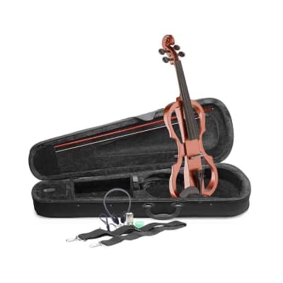 Stagg EVN X-4/4 VBR 4/4 Electric Violin Set w/Soft Case, Straps, Bow, Rosin, Headphones & 9V Battery image 4