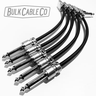 5 Pack - 8" Mogami 2319 Patch Cable - SquarePlug SP500 / SPS5 - Right Angle To Straight  Connectors