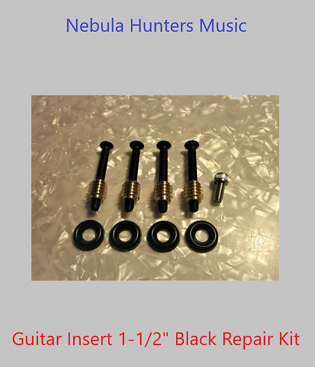 Guitar Black Neck With Brass Insert 1-1/2" Kit for Repair/Upgrade on Bolt-On Guitar Necks for Prefect tone image 1