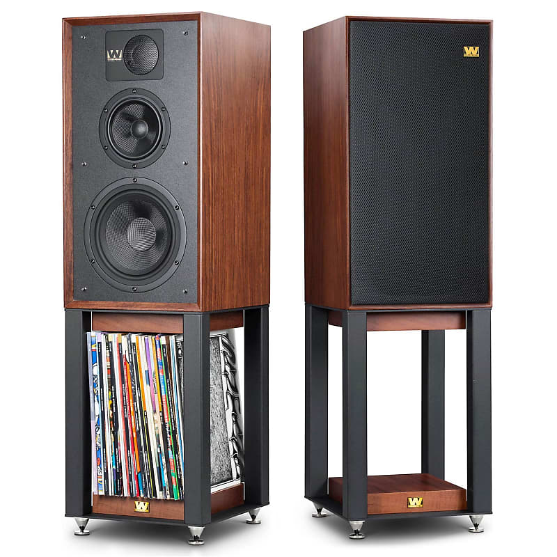 Wharfedale: Linton Speakers + Stands Set (Pair) - Red Mahogany Red Mahoghany  			