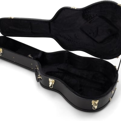 On-Stage GCA5000B Hardshell Acoustic Guitar Case (Dreadnought-Body Instrument Protection, Storage, and Carrying, Molded Interior, Wood and Vinyl Exterior, Accessory Compartment, Gold-Plated Hardware) image 4