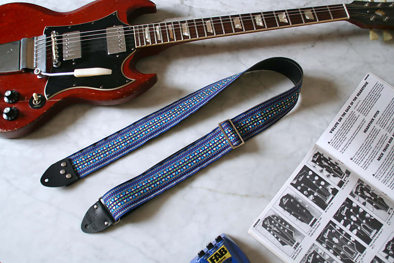 Vintage 60s Azur 'Tapestry' Hippie Guitar Strap Replica