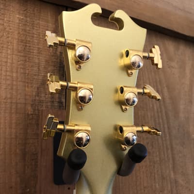 Dot on Shaft Carparelli Hollow Body Archtop Guitar Gold Metallic w/ Hard Case image 7
