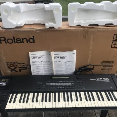 Roland XP-50 61-Key 64-Voice Music Workstation Keyboard complete restoration with original box, manuals, packing, floppy disk