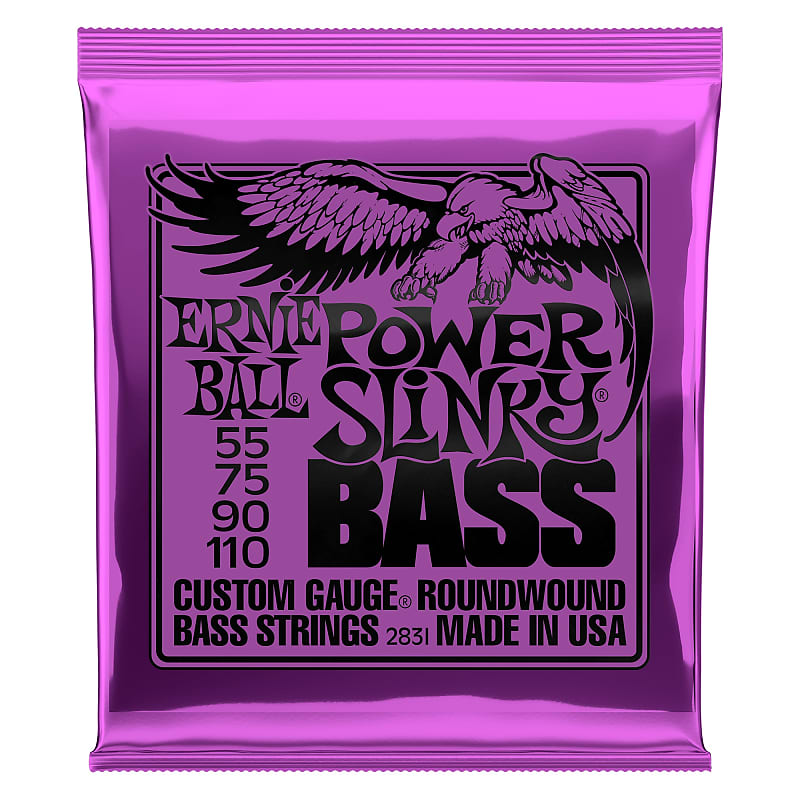 Ernie Ball Power Slinky Nickel Wound Electric Bass Strings - 55-110 Gauge image 1