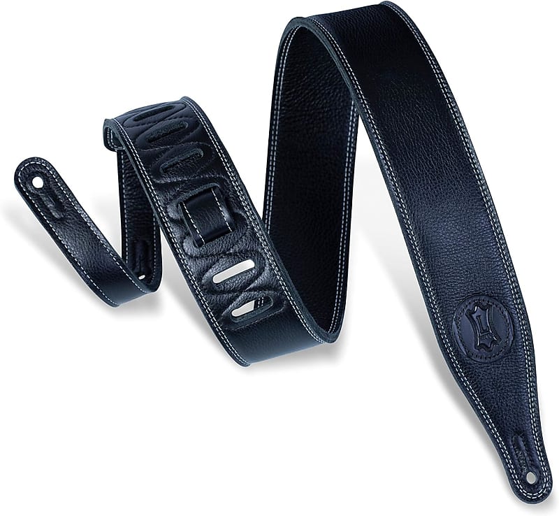 Levys M17SS 2.5-inch Garment Leather Guitar Strap - Black image 1