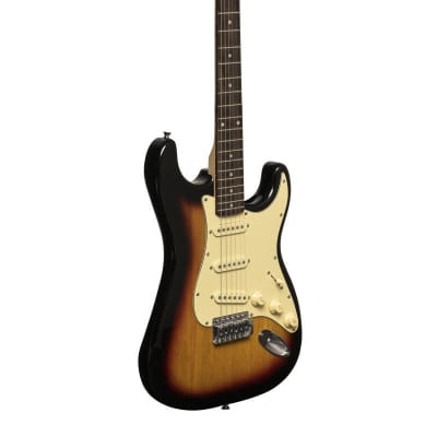 Stagg Solid Body S-Type Electric Guitar - Sunburst - SES-30 SNB image 1
