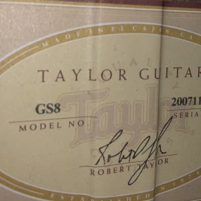 GS8 Taylor Acoustic Guitar 2007 6-string (NEW Photos!!) image 2