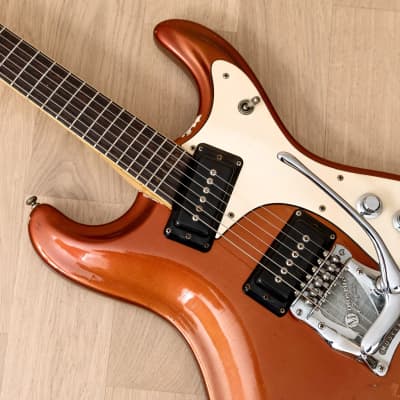 1965 Mosrite Ventures Model Vintage Electric Guitar, Candy Apple Red w/ Case image 7