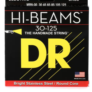DR Strings MR6-30 Hi-Beam Stainless Steel Bass Guitar Strings - .030-.125 Medium 6-string image 4