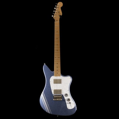 Cream T Guitar Crossfire SRT-6 w/ Pickup Swapping Aero Blue w/ Stripe image 3