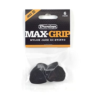 Dunlop 471P3S Max-Grip® Jazz III, Black "Stiffo", 6/Player's Pack image 1