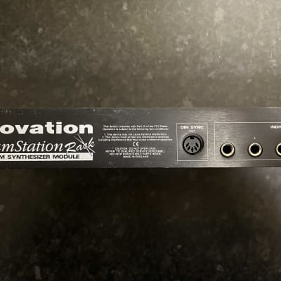 Novation Drum Station 5-Voice Rackmount Synthesizer 1995 - 1996 - Black with Yellow Stripe image 3