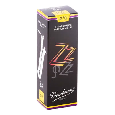 Vandoren Jazz Zz Baritone Saxophone Reeds, 5 Ct, 2.5 Strength image 3