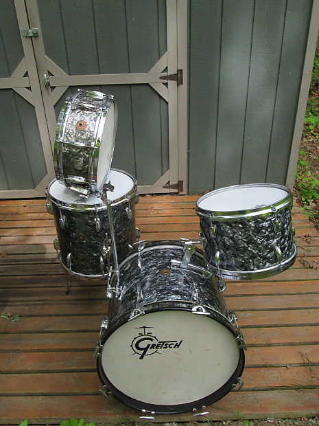 Gretsch Round badge drum set 1960's Black Diamond Pearl image 1