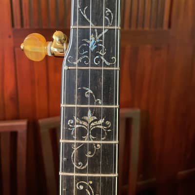 Prucha Presentation Gold and Silver Plated Gun Metal Engraved Five String Resonator Banjo Maple 2014 image 4