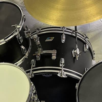 Ludwig Black Panther Super classic 4-piece 22/13/16 with Supersensitive snare and hardware 1960s-70s - Black faux Leather image 16