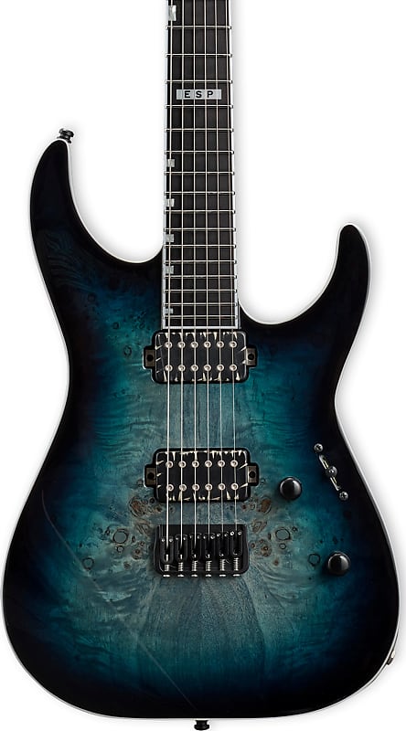 ESP E-II M-II HT Electric Guitar, Mercury Blue Burst w/ Hard Case image 1