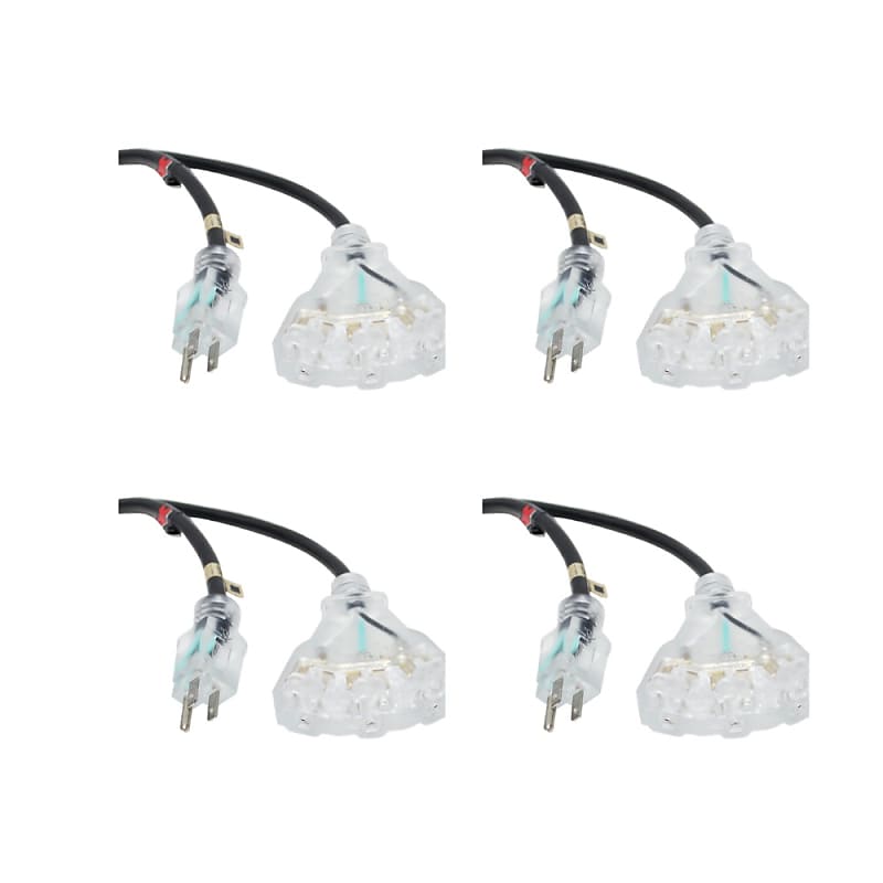 Bundle of 4x Pro X XC-P143-10 3-Socket Power Cord  			