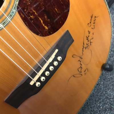 Crafter TA-050/AM Parlor acoustic guitar previously owned by Damon Johnson of Thin Lizzy band/ Alice Cooper band/ Brother Cane/ etc. excellent with case image 5