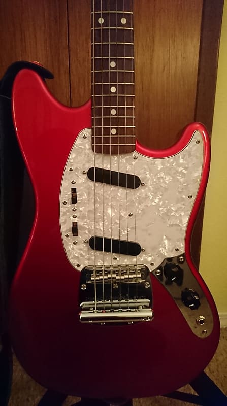 Fender Mustang 2015 Candy Apple Red Matching Headstock | Reverb