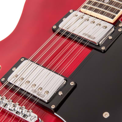 Vintage Reissue Series, Semi Hollow VSA500CR-12 Set neck w/Offset heel, 12 String, Cherry Red image 7