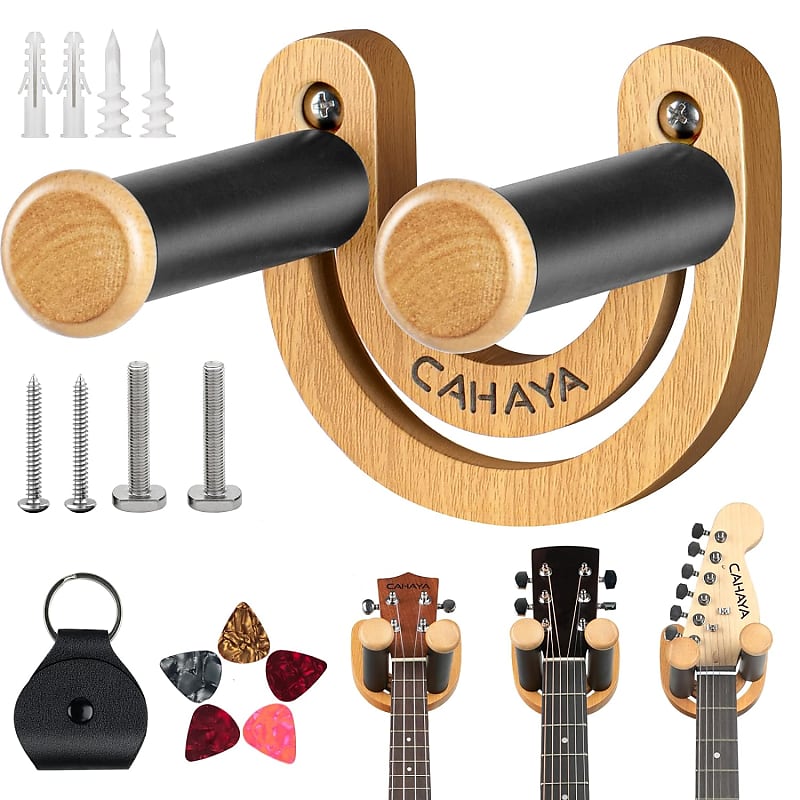Guitar Wall Mount Hanger Adjustable U-Shaped Hook With 5 Picks And 1 Pick  Bag For Acoustic Electric Bass Banjo Ukulele Mandolin Cy0297