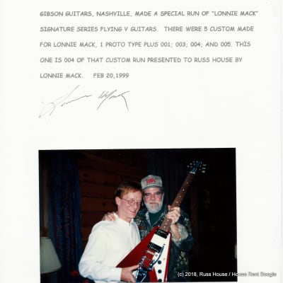 Celebrity-Owned Gibson Flying V personal run for Lonnie Mack image 2