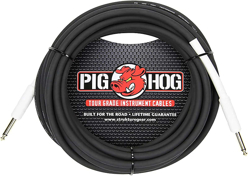 Pig Hog PH25 High Performance 8mm 1/4" Guitar Instrument Cable, 25 Feet image 1