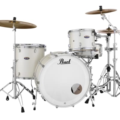 Pearl Decade Maple DMP943XP/C 3-piece Shell Pack - White Satin Pearl  Bundle with Remo Ambassador Clear Drumhead - 13 inch image 3
