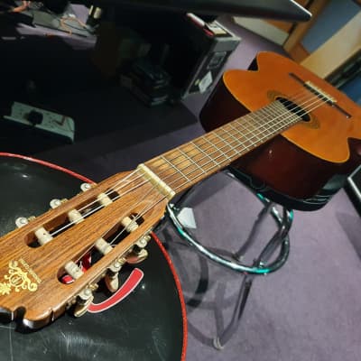 RARE 1973 Vintage Japanese Suzuki Takeharu Kiso Factory G-85 Mahogany Classical Acoustic Guitar image 7